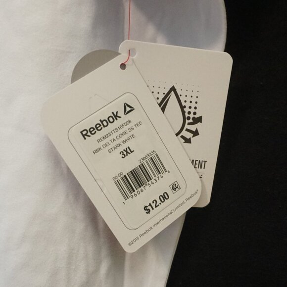 Reebok Stark White Classic Delta Core Short Sleeve Athletic Tee Men’s 3XL - Picture 5 of 7